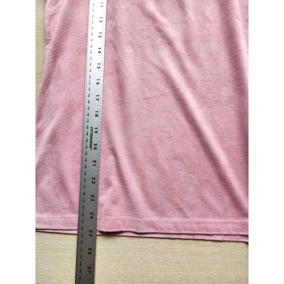 TOP/BLOUSE-JOAN RIVERS-Buff Pink-Suede Look-Soft-Long Sleeves-Size SMALL - Picture 8 of 11